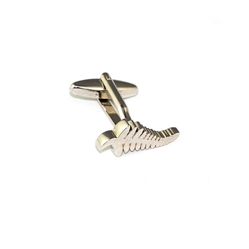 Men's custom silver bear cufflink