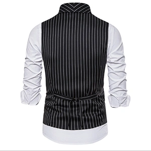 Formal Men's Vests & Waistcoats Suits Smart Casual Cotton Chalecos Hombre Striped Men's Innerwear Vest