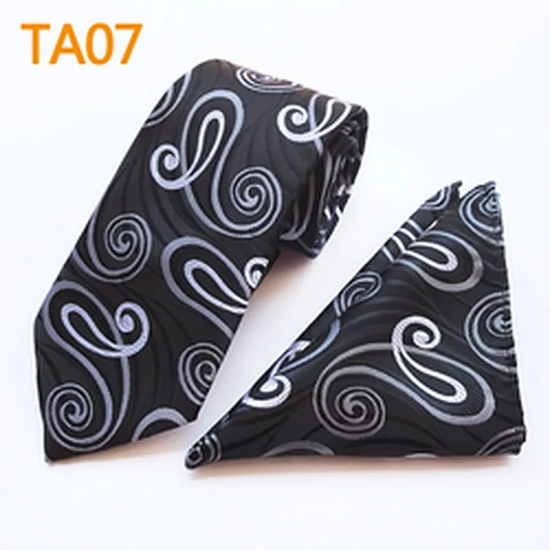 Fashion Mens Polyester Tie and Pocket Square Set