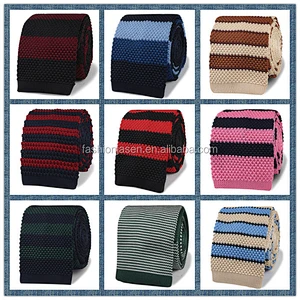 fashion mens polyester plain knit tie