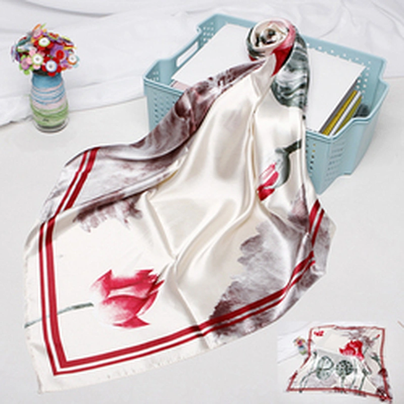 Supplier Tudung Bawal Printed Stylish Scarf For Women Silk Custom Under Hijab Headscarf
