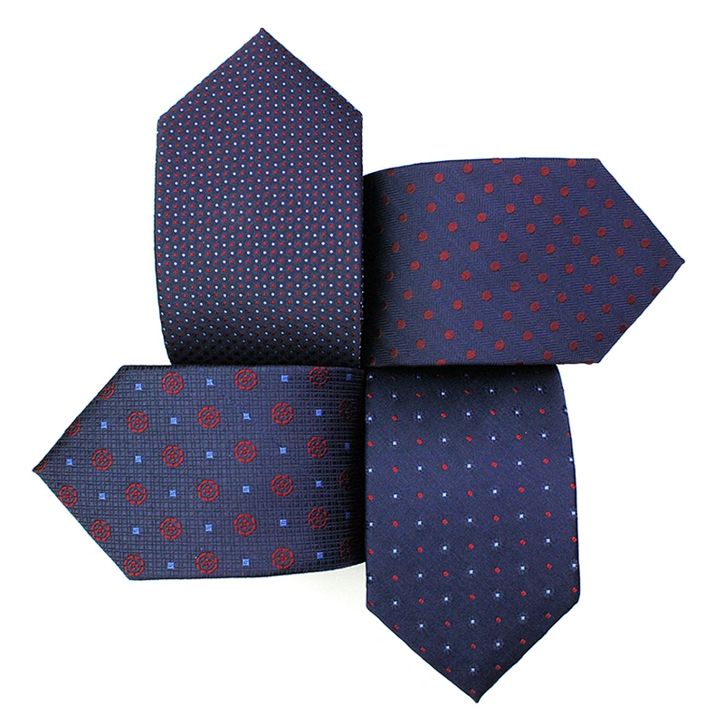 Business Casual Gravata Woven Jacquard Polyester Ties For Men Italian Custom Neck Tie