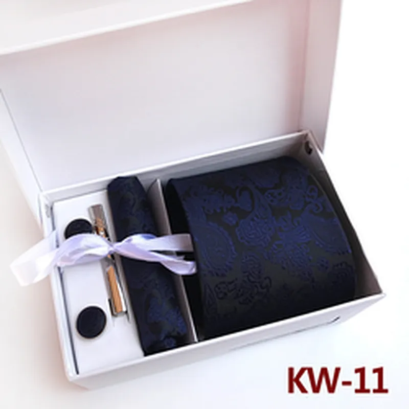 Custom Tie Pocket Square and Cufflink Set Paisley Neckties With Pocket Squares Casual Men Ties and Hanky Set