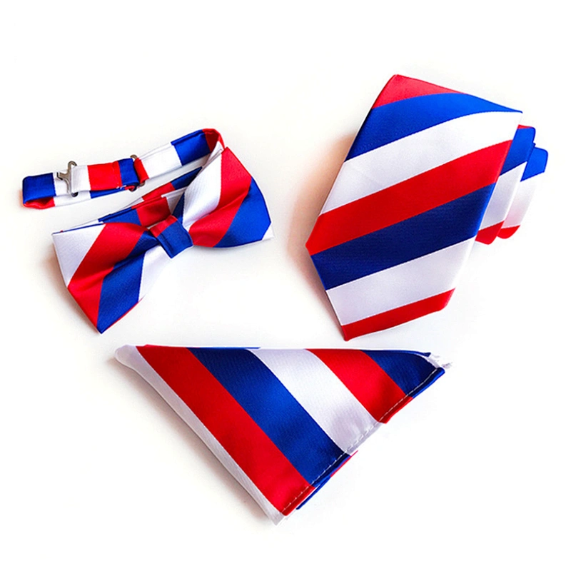Fashion Neckties with Pocket Square Casual Dot Men Ties and Hanky Set Party Men Bow Tie Set Handkerchief Set
