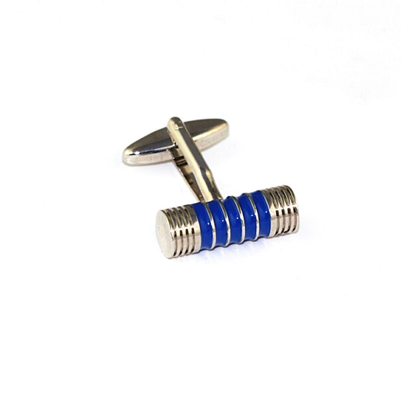 Custom men's birthday gift shiny blue cufflinks