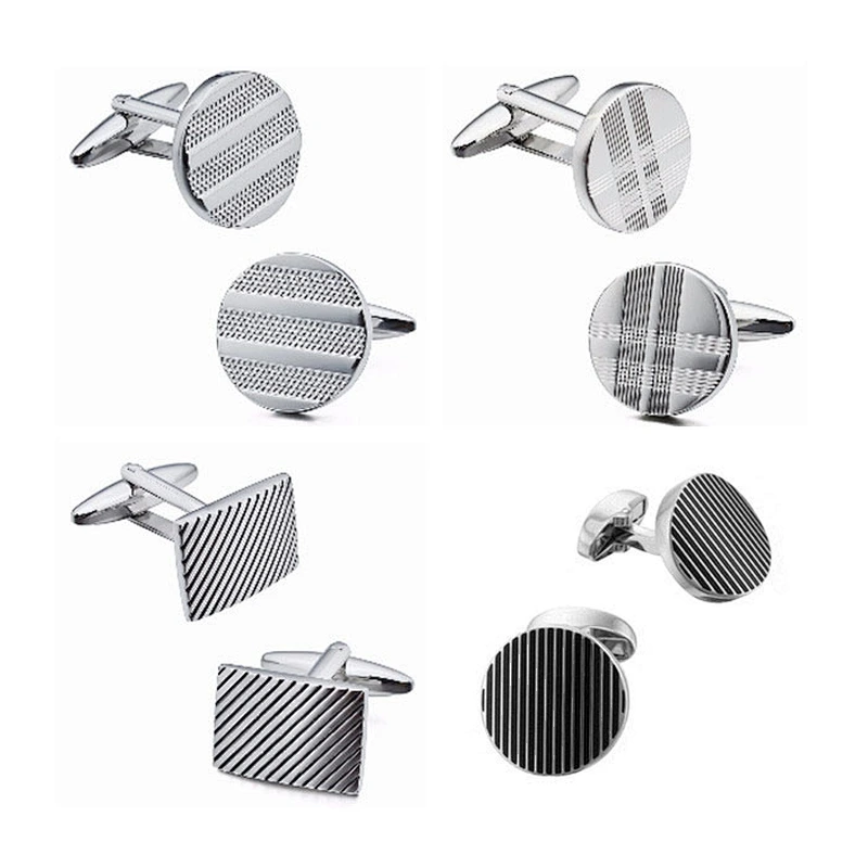 Fashion Logo Cufflinks Cuff Links or Tie Clips Silver and Steel Plating