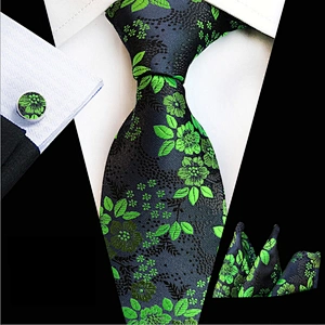 Luxury Neckties With Pocket Squares Casual Ties For Men Italian Wholesale Men Ties And Hanky Cufflinks Set
