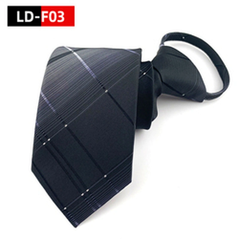 Wholesale Zipper Tie Plastic Classic Popular Plain Zipper Necktie Jacquard Lazy Tie Boys Zipper Ties For Men