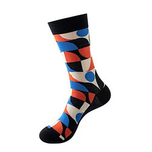 wholesale geometric pattern fashion socks Amazon hot sale socks men and women personality trend socks cotton stockings