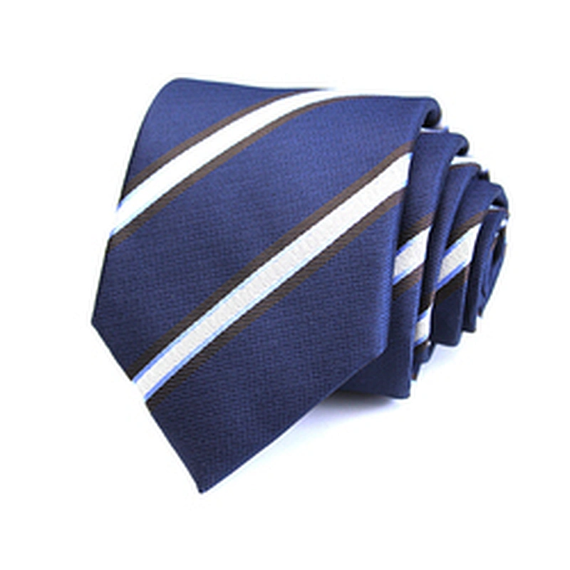 Luxury Necktie Mens Stripe Cravate Pour Homme Polyester Woven Neck Ties For Men Italian