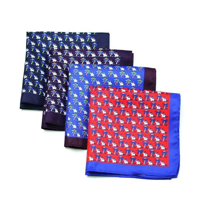 wholesale high quality mens Silk Printing pocket square