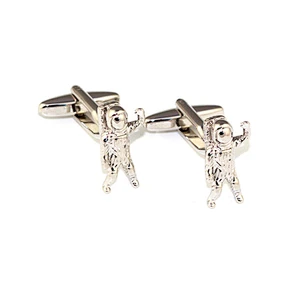 Men's custom silver bear cufflink