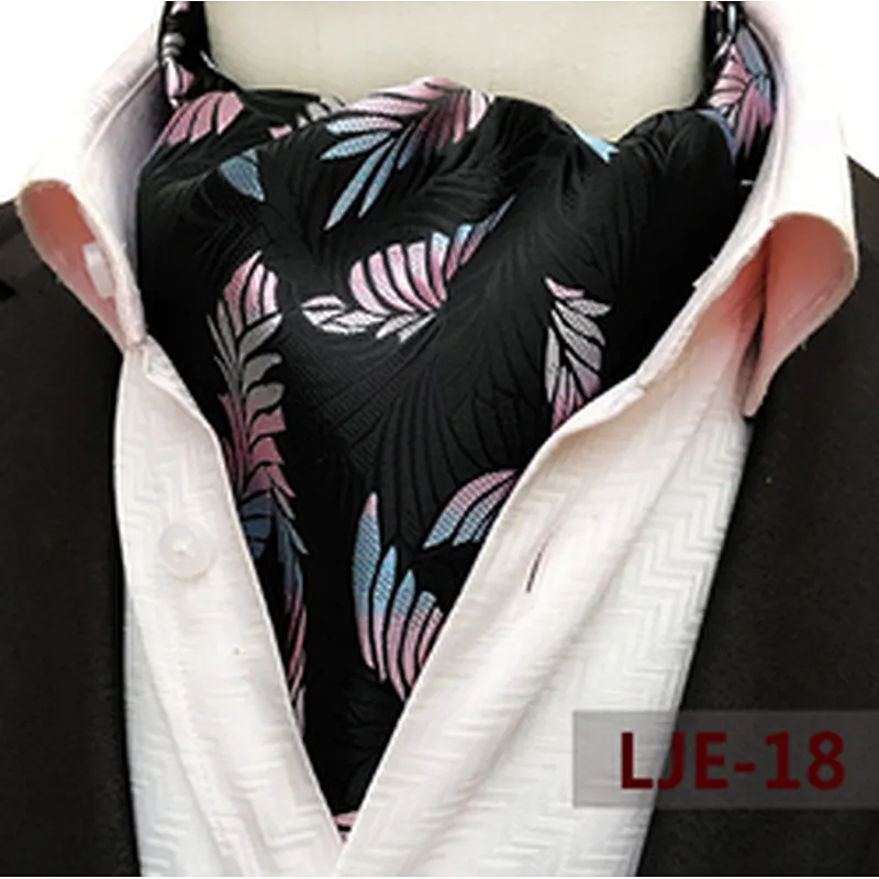 Casual Paisley Cravate Homme Jacquard Woven Folard Mens Ascot Classic Polyester Ties For Men Italian