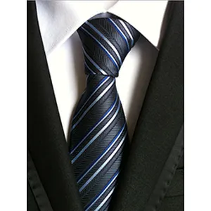 Classical Stripe Corbatas Hombres Custom Jacquard Ties For Men Italian Wholesale Necktie Set Gift Box