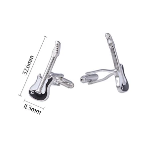 Black Cufflinks Stainless Steel for Men Cuff Links or Tie Clips Steel Plating