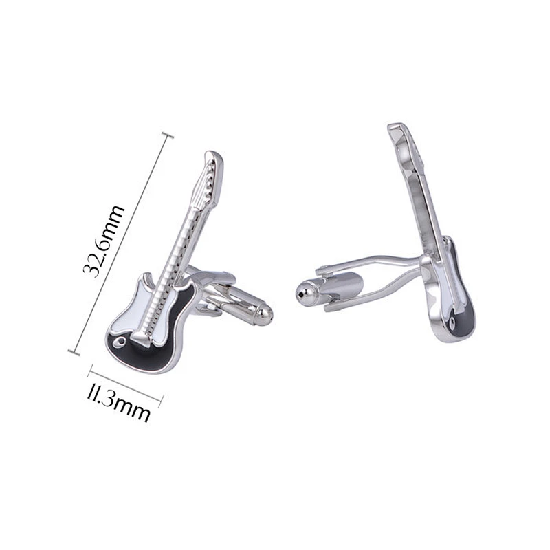 Black Cufflinks Stainless Steel for Men Cuff Links or Tie Clips Steel Plating