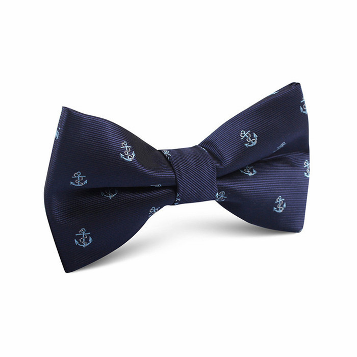 cartoon navy anchor pattern kids bow tie mini