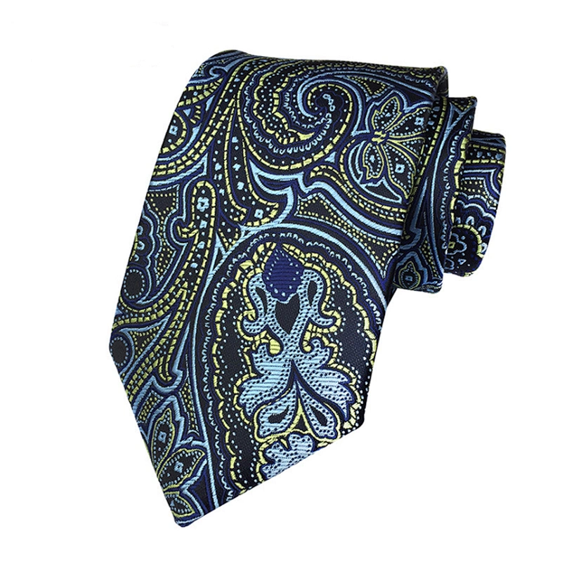 Luxury Paisley Necktie Polyester Lattice Neck Ties For Men Custom Jacquard Woven Gravatas Masculina