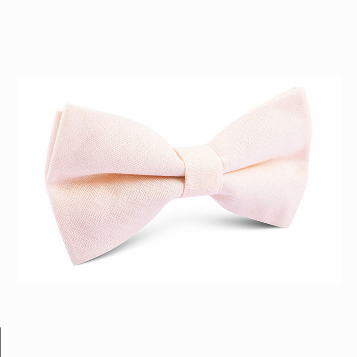 leisure nude color solid bow tie