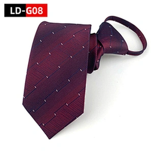 Wholesale Neck Tie Lazy Adjustable Elastic Fashionable No Tie Zipper Slim Ties For Men Jacquard Necktie With Zipper