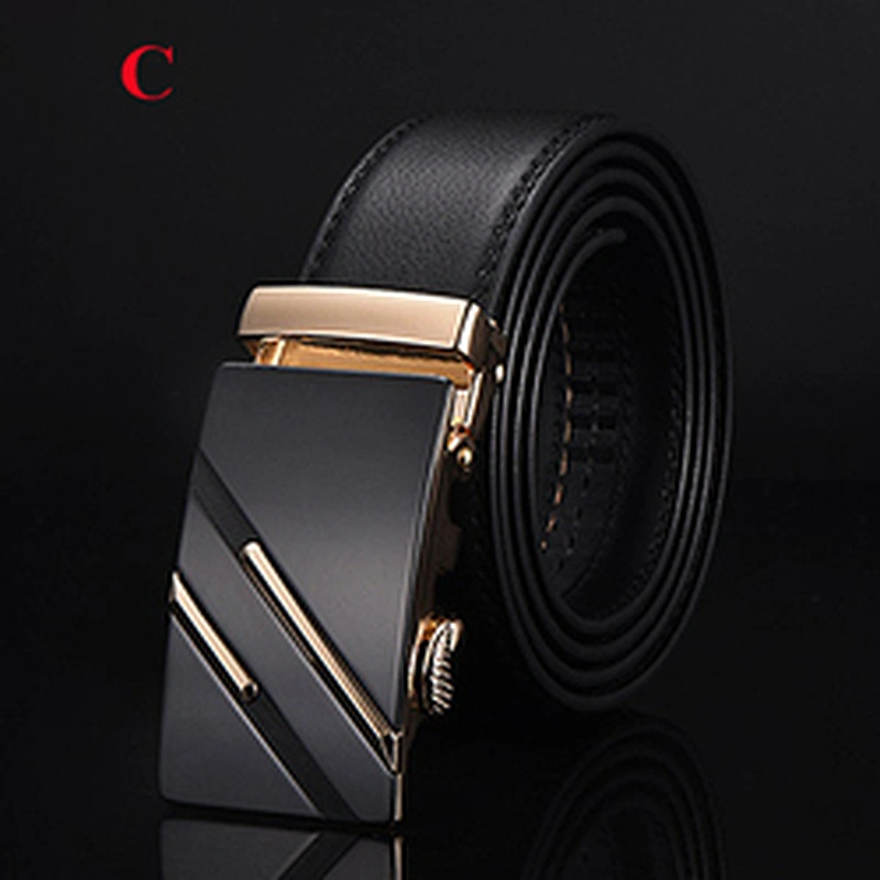 Wholesale Business Casual Adjustable Automatic Buckle Two-layer Cowhide Genuine Leather Belt for Men