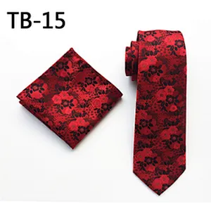 Casual Floral Neckties with Pocket Square Grid Ensemble Cravate Mouchoirs Custom Men Ties and Hanky Set
