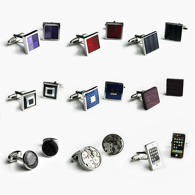 Custom Sublimation Cuff Link Professional Cuff Links Set With Boxes Gift Shirt Cufflinks Men'