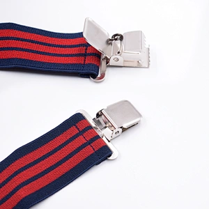 Wholesale 5cm width solid color Adjustable 4 Clip X-Back Heavy Duty Clip Mens Suspenders Elastic Pants Braces