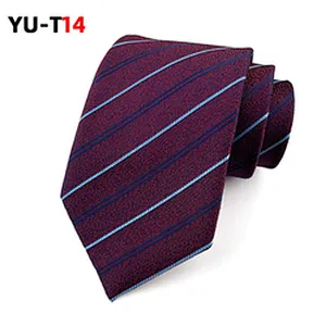 Classic Striped Neck Ties For Men Luxury Jacquard Corbatas Hombres Polyester Woven Necktie Set Gift Box Custom Logo