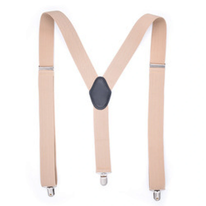 Wholesale Cheap Adult 3 clip strap Y-type plain color men's and women's universal suspender strap clip
