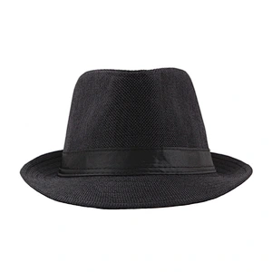 New Fashion Spring Summer Unisex Solid Color Linen Jazz Cap Fedora Hat For Decorate Beach Tourism
