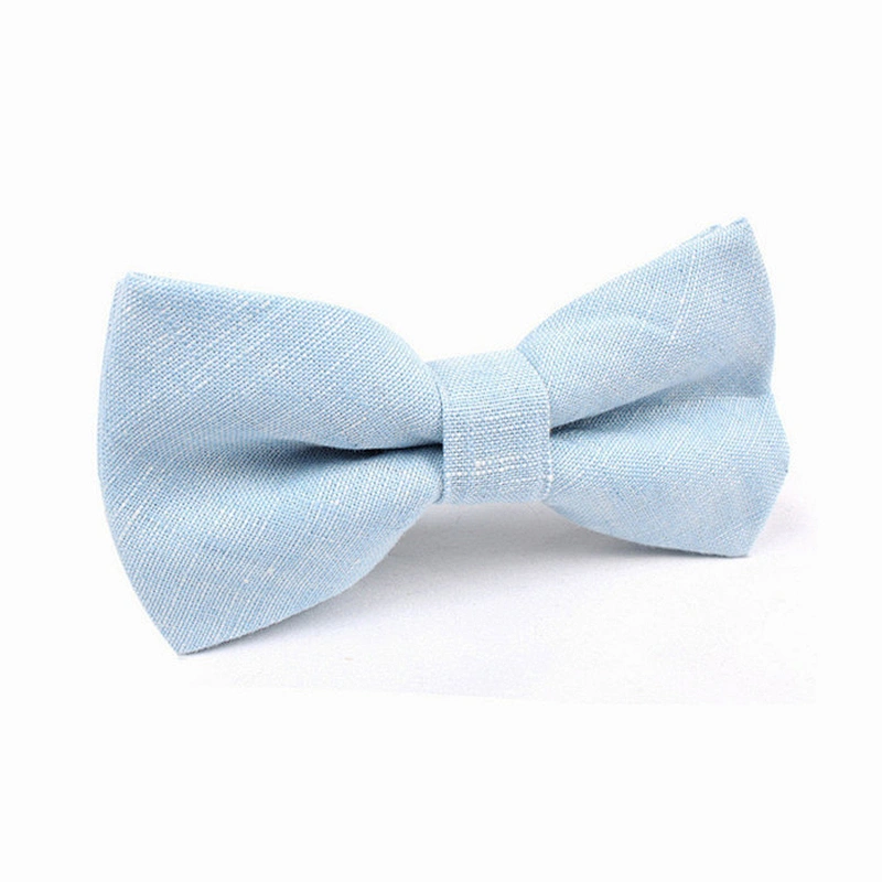 fashion custom linen and cotton black suit bow ties