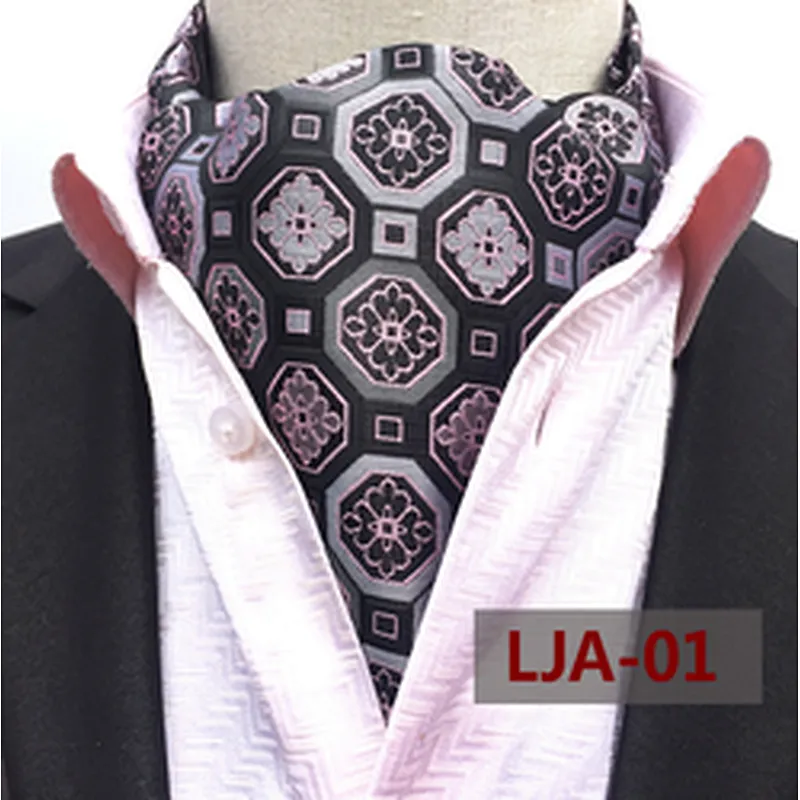 Polyester Jacquard Woven Ties For Men Italian Classic Paisley Cravate Homme Casual Dot Folard Mens Ascot