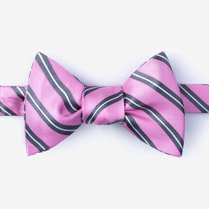 Self Tie Bow Tie for School Traditional Women Stripe Custom Designs Silk Embroidered Colorful Dobby