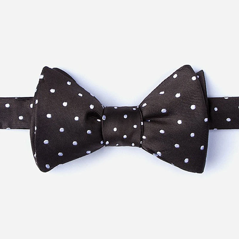 white dot bow and necktie set dark grey for mens