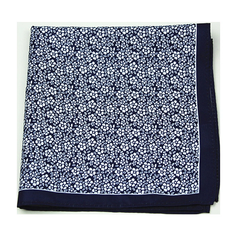 mens 100% polyester handkerchief floral pocket square made in china DPS5399C