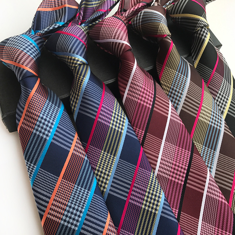 Stripe Neck Ties For Men Italian Luxury Necktie Mens Paisley Cravate Pour Homme Polyester Woven