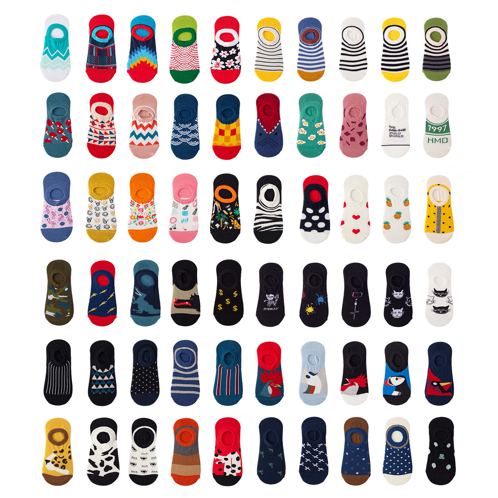 Wholesale Custom Men And Women Novelty Colorful Low Cut Ankle Socks