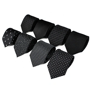 China Manufacturer High Quality Wholesale Custom Logo Black Silk Tie