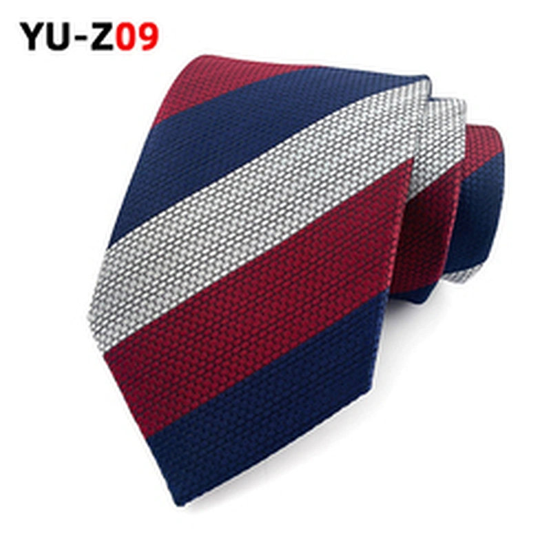 Custom Mens Neck Tie Classical Striped Necktie Wholesale Woven Jacquard  polyester tie