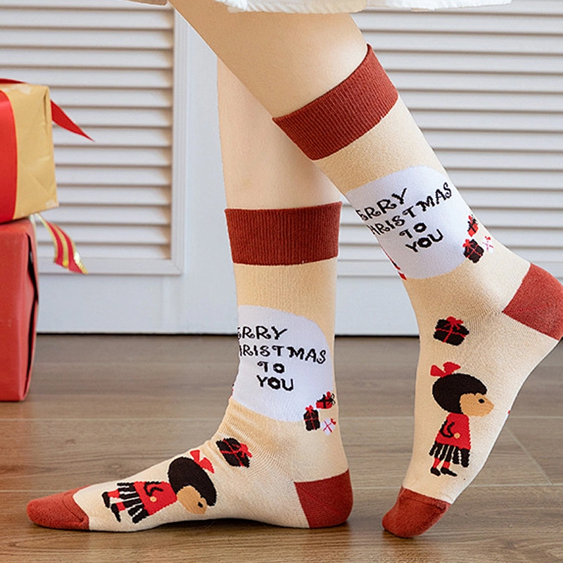 Wholesale men Christmas knitting Woven socks Snowman Santa cartoon socks Unisex European and American style Christmas socks