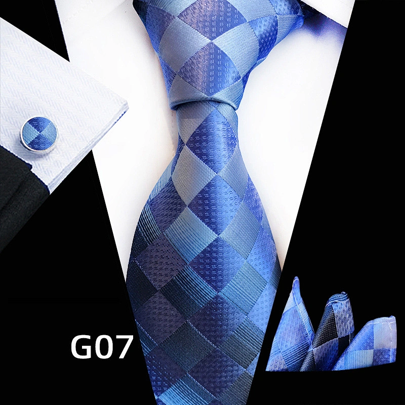Custom Luxury Necktie Stripe Jacquard Cravates Homme Casual Silk Ties For Men