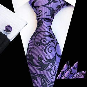 Yellow Neckties With Pocket Squares Fashion Men Ties and Hanky Set Plant Tie Pocket Square and Cufflink Set