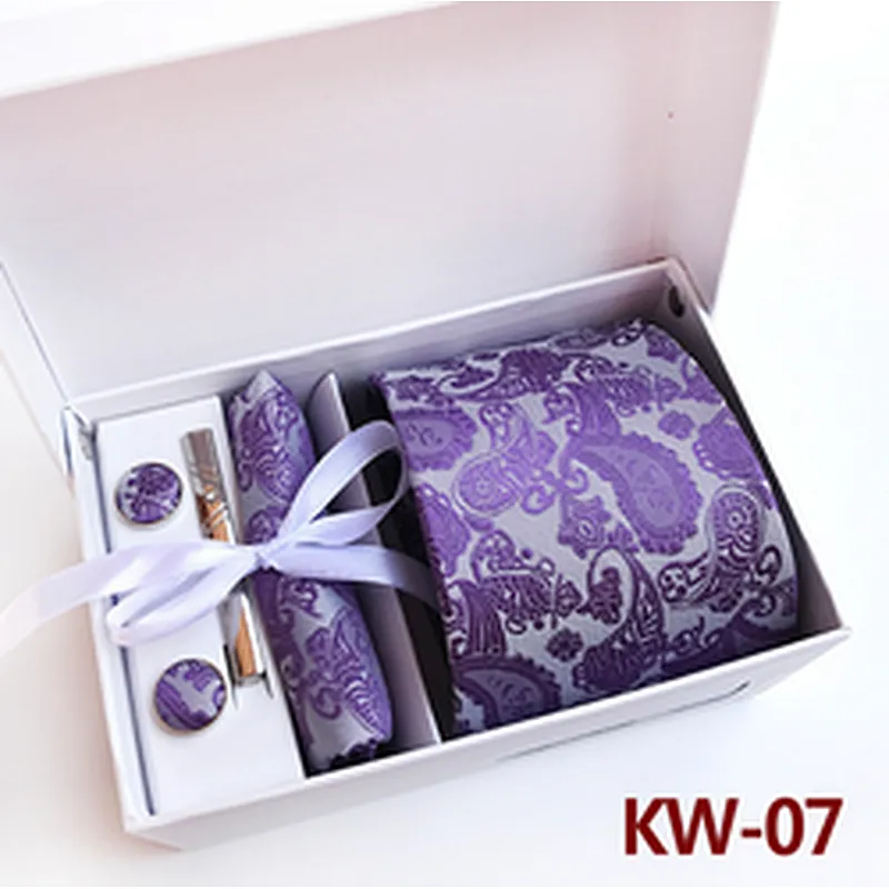 Casual Neckties With Pocket Squares Custom Men Ties and Hanky Set Paisley Tie Pocket Square and Cufflink Set Gift Box