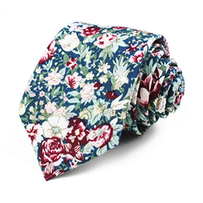 Custom Cotton Necktie Leisure Floral Tie Cotton Ties Printed Neck Ties For Men