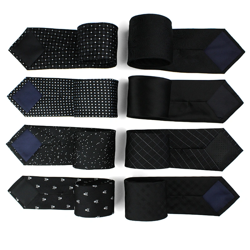 China Manufacturer High Quality Wholesale Custom Logo Black Silk Ties For Men