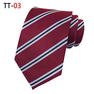 Casual Corbatas Hombres Striped Neck Ties For Men Polyester Woven Necktie Set Gift Box Custom Logo