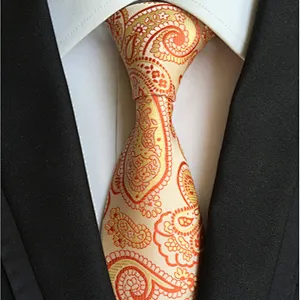 Wholesale Silk Neckties Men Luxury Paisley Silk Ties Jacquard Woven Polyester Cravate Homme