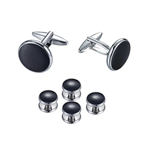 Custom Cufflinks Men Luxury Cufflink Button Sublimation 8 pcs Cuff Links and studs Set
