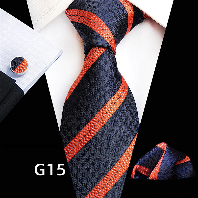 Custom Luxury Necktie Stripe Jacquard Cravates Homme Casual Silk Ties For Men